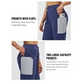 thumbnail image 4 of Baleaf Women's Fleece Lined Pants Thermal Warm High Waisted Winter Joggers Hiking Exercise Active Workout Sweatpants with Pockets Navy Blue L, 4 of 7