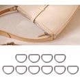 thumbnail image 2 of Metal D Rings,10Pcs D Shape Buckle Clips Adjusting Loop D Ring Keychains Belts Hardware Bags Ring Hand DIY, 2 of 4