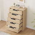 thumbnail image 3 of Studyset 5 Drawer Dresser for Bedroom, Natural Chest of Drawers with Embedded Handles, Dresser Organizer for Living Room, Nursery,, 3 of 7