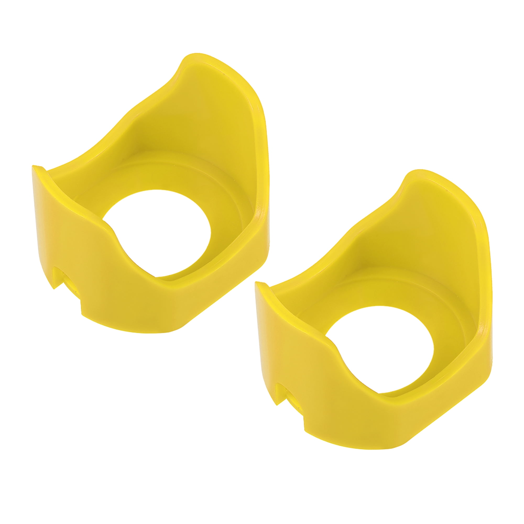 30mm Plastic Two Feet Push Switch Button Protective Cover Yellow, 2pcs