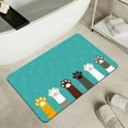 thumbnail image 4 of Bath Mat Rug,Modern rhomboid flower artNon Slip Quick Dry Super Absorbent Thin Bathroom Rugs Fit Under Door-Easy to clean Bathroom Floor Mats-Shower Rug for Shower Sink Bathtub(16" x 24"In), 4 of 7