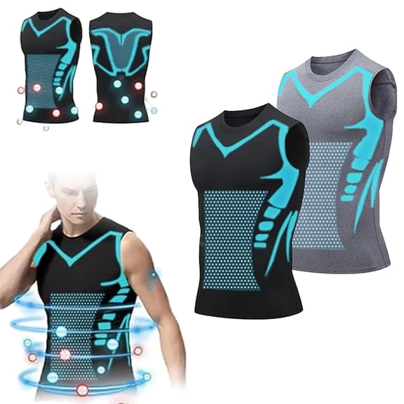 Slimflex Compression Shirt for Men, Slim Sleeveless Body Shaper Vest with Breathable Fabric for Chest and Waist Support Under Shirts