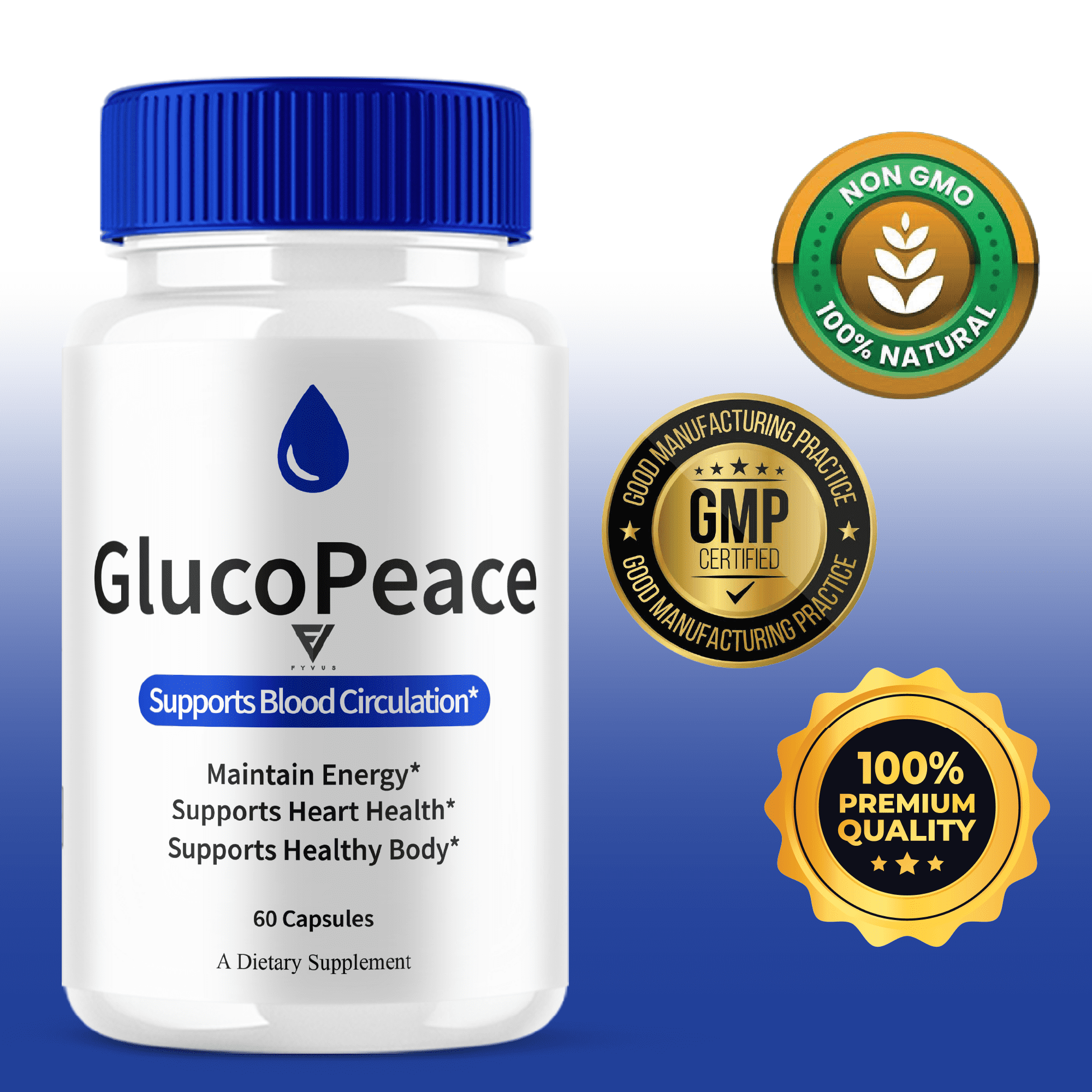 (5 Pack) Gluco Peace Advanced Glycogen Capsules, GlucoPeace Maximum Strength Glyco Formula Pills (300 Capsules)