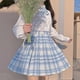 thumbnail image 5 of Faldas plisadas de uniforme escolar para niñas, uniforme escolar japonés, falda a cuadros de cintura alta, uniformes JK sexys para mujer, conjunto completo, 5 of 5
