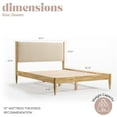 thumbnail image 4 of DG Casa Reign Queen Size Boucle Headboard Solid Wood Natural Mid Century Modern Bed, 4 of 10