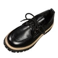 thumbnail image 2 of Willtoo Women's Retro Fashion Loafers Solid Color Lace up Mary Jane Shoes Platform Comfortable Slip On Casual Shoes Non-Slip Breathable Work Pumps Shoes, 2 of 6