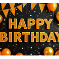 thumbnail image 4 of Sparkling Orange Happy Birthday Banner Backdrop Background Party Decoration Supplies for Birthday Party Photography Props Celebration Decorations, 4 of 7
