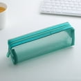 thumbnail image 3 of Yesbay Solid Color Zipper Transparent Mesh Pencil Case Pen Storage Bag Student Gift,Grey, 3 of 8