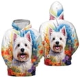 thumbnail image 3 of Welcome Spring Summer West Highland White Terrier Portrait Flower Blue Sky All Over Print 3D Hoodie Unisex Merch Hoodies Westie Westy Dog Lover - 12001, 3 of 6
