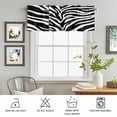 thumbnail image 6 of Kitchen Valances for Window, Abstract Black White Zebra Stripe Light Filtering Rod Pocket Valance Curtain, Animal Texture &nbsp;Short Curtains Window Topper for Bedroom Bathroom Living Room 60x18in, 6 of 8