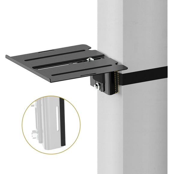 CondoMounts ZZSLSB1001 Outdoor Single Layer Floating Shelves for Soundbars, Gaming Consoles | No Drill Floating Shelf | Pole Mount Shelf | Gazebo Shelf | 7 lbs Capacity | Fits 3-in to 16-in pole