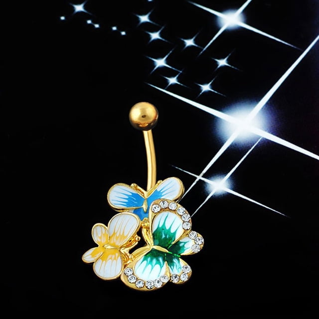 Creative Butterfly Dangle Navel Rings Belly Button Rings Navel Piercing Rings