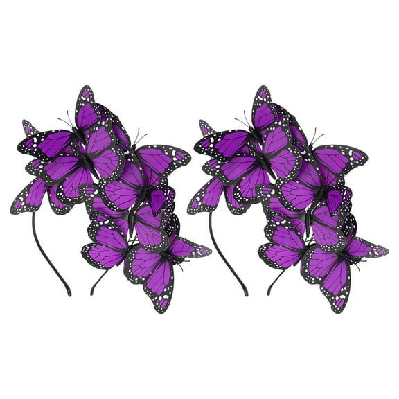 WEUVEB Plastic Butterfly Headpiece Violet Good Material for Decor 2Pcs