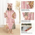 thumbnail image 3 of FORMRS Wearable Blanket Hoodie with Sleeves for Kids Cozy Flannel Sweatshirt, Gingerbread Houses, 3 of 7