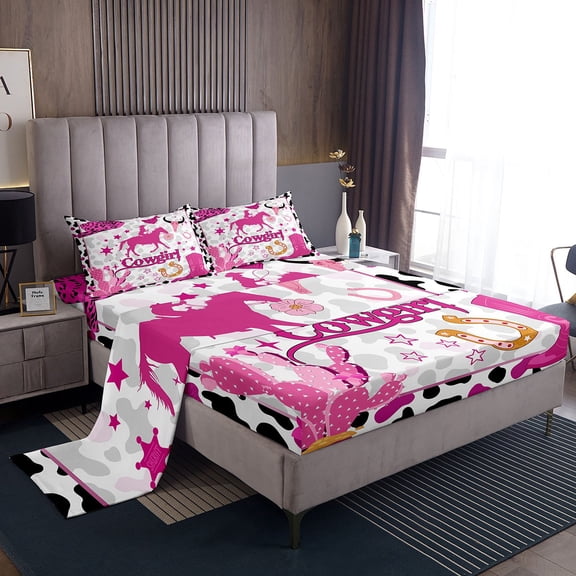 Erosebridal Musician Print Twin Sheet Sets, Disco Ball Bedding Twin Size, Guitar Song Album Decor 3-Piece