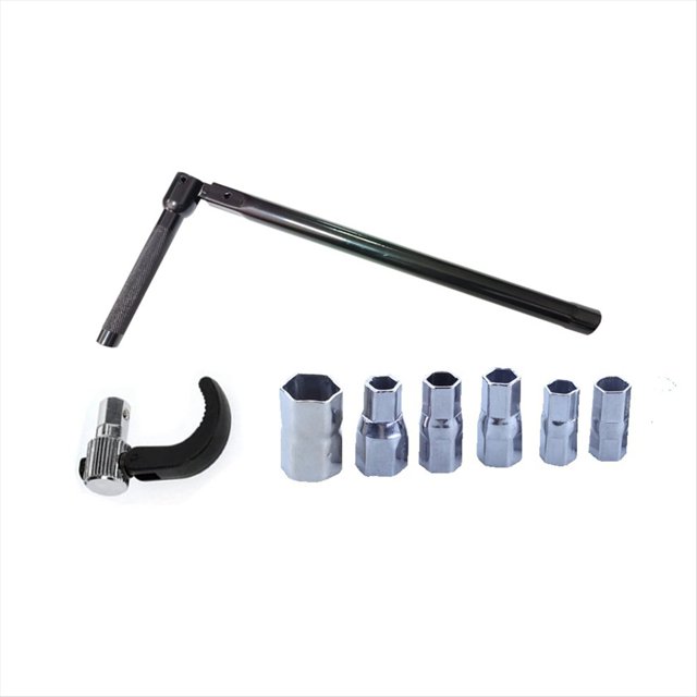 Llave de Grifo Llave de Tubo de Fontanero de Acero Al Carbono de 9 una 17 mm con 6 Vasos y 1 Pinza Llave para Tuercas Traseras de Grifo para Espacios Reducidos