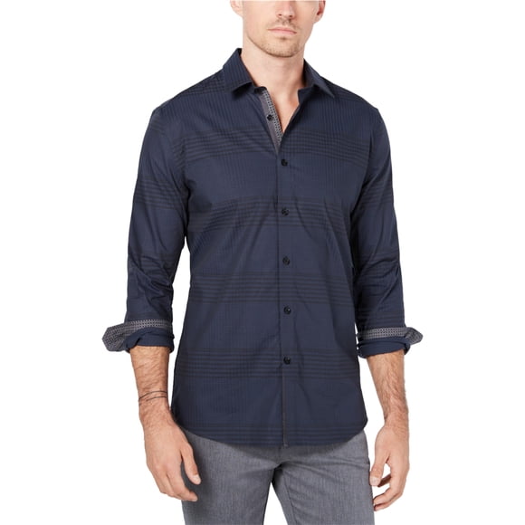 Ryan Seacrest - Camisa tejida con botones para hombre, azul, XXL