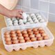 thumbnail image 3 of Paquete de 3 soportes para huevos cubiertos para refrigerador, dispensador de caja de almacenamiento de bandeja de huevos transparente, cartones de huevos de plástico apilables, 34 rejillas, 3 of 5