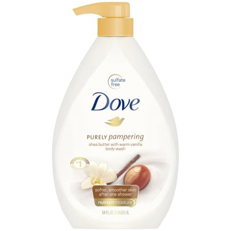 (2 Pack) Dove Purely Pampering Shea Butter with Warm Vanilla Body Wash Pump, 34 (Best Body Wash For Feminine Odor)