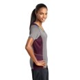 thumbnail image 3 of Sport-Tek Ladies Heather Colorblock Contender V Neck Tee-3XL (Vintage Heather/ Maroon), 3 of 6