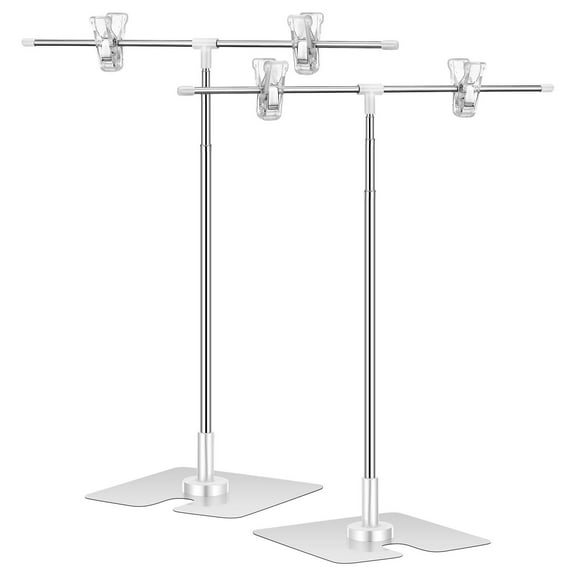 OUNONA Set of 2 Adjustable Height Banner Holder Stands for Trade Shows, Indoor Event Displays, and Signage