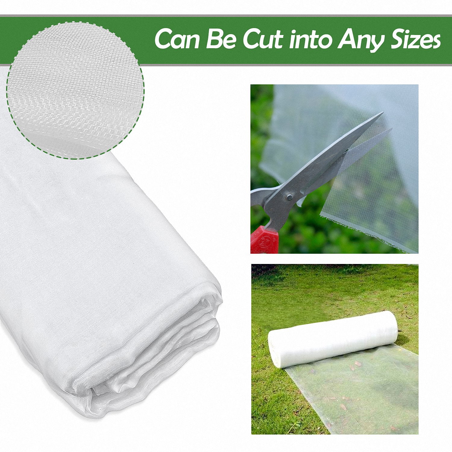 Garden Netting Pest Barrier, 10 ft x 100 ft Ultra Fine Mesh Mosquito Cicada Bird Bug Netting for Raised Garden Bed Greenhouse, Plant Row Cover for Protect Vegetables Fruits Flowers Trees from Insect