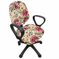 thumbnail image 1 of Floral Office Chair Slipcover, Vintage Peony Flowers Leaves Watercolor Look Romantic Arrangement Painting Print, Protective Stretch Decorative Fabric Cover, Standard Size, Multicolor, by Ambesonne, 1 of 5