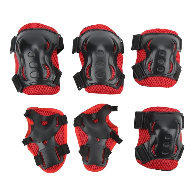 Équipement de Protection pour Patinage à Roulettes, Bande Élastique Ajustable Genouillères Coudières Protège-Genoux Doublure Respirante pour Sports de Plein Air Rouge