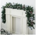 thumbnail image 2 of HHVB Artificial Snowy Cedar Garland 6.5 Ft with Pine Cones and Red Berries Christmas Greenery Garland Christmas Wedding Winter Holiday Party Table Runner Mantle Seasonal Centerpiece Decoration, 2 of 5