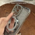 thumbnail image 3 of Magnetic Kickstand Glitter Case for iPhone 15 Plus, [Compatible with Magsafe] Bling Sparkly Rhinestone Diamond with Camera Protector Makeup Mirror Women Girls Case for iPhone 15 Plus (Pink), 3 of 4