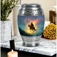 thumbnail image 7 of MUKTIVE Cowboys Cremation Urns for Human Ashes for Male Combo - Blue Funeral Urn for Human Ashes for Men Small - Home Decor Ash Holder - Remembrance Gift for Loss of Family (1 Large, 4 Keepsake), 7 of 7