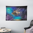 thumbnail image 1 of Ocean Tapestry, Underwater World Exotic Bubble Fish and Plants Nautical Theme Illustration, Wall Hanging for Bedroom Living Room Dorm Decor, 60W X 40L Inches, Blue Brown Purple, by Ambesonne, 1 of 2