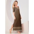 thumbnail image 2 of Roaman's Women's Plus Size Cold Shoulder Maxi Dress, 2 of 6