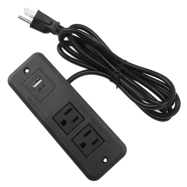 Tira De Alimentación De Escritorio, ABS TIPO C EE. UU. Enchufe 125V Tira De Alimentación Empotrada Para Muebles Incombustibles Para Oficina