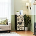 thumbnail image 2 of Boho Dresser for Bedroom with 4 Storage Drawers Boho Butterfly Moon Flower Botanical Plant Floral Vintage Aesthetic Dressers Chest of Drawers Steel Framed Fabric Closet Organizers for Entryway, 2 of 7