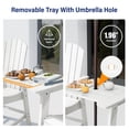 thumbnail image 3 of WINSOON Tall Adirondack Chair Set of 2 with Connecting Tray,Outdoor Bar Stools-White, 3 of 7