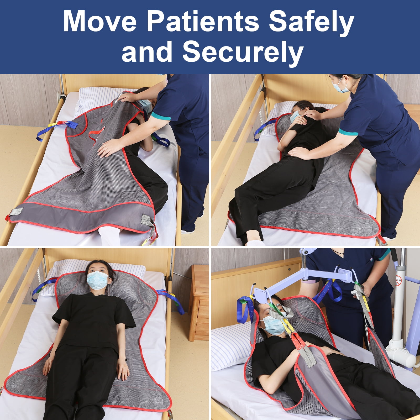 EZ Assistive Universal Full Body Patient Lift Sling, Mesh Fabric Transfer Sling for Bathing, 500 lb Weight Capacity