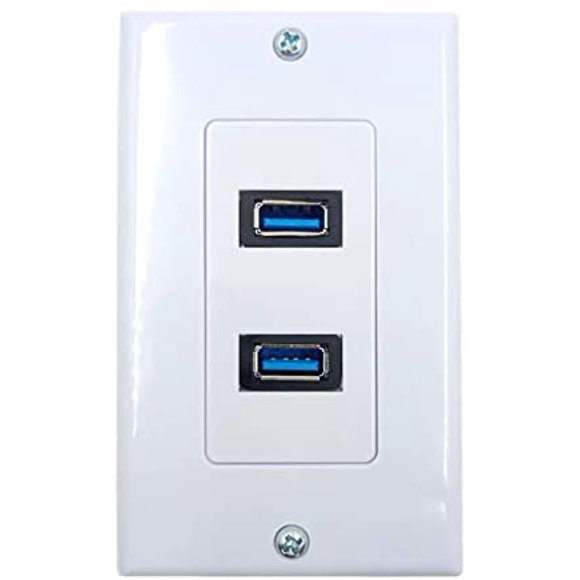 4.2A USB 3.0 Receptacle Outlets Wall Plates Panel, Haokiang 2 High Speed USB 3.0 Charging Dual Female Port Wall Plates
