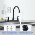 thumbnail image 3 of KINGTACK Two Handles Kitchen Faucet, 3 Hole or 4 Holel Faucet for Kitchen Sink, Matte Black, 3 of 7