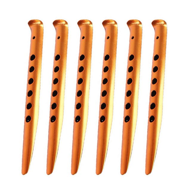 Bgsha 6 Pcs Piquets de Tente en Alliage d'Aluminium pour Auvent, Chevilles de Sol pour Plage, Camping, Neige, Sable