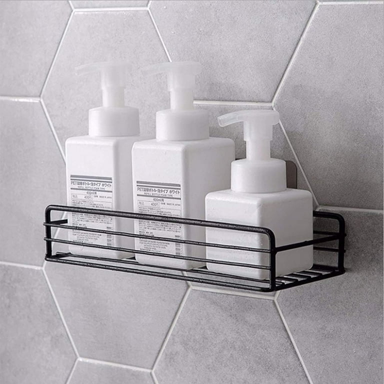 White Bathroom Wall Shelf Without Drilling Self Adhesive Shelf