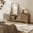 thumbnail image 5 of Furnibear Mid-Century Modern TV Stand for 70–75 Inch Television, Fluted Media Console with 2 Doors, Storage Entertainment Center for Living Room & Bedroom, Dark Brown, 5 of 9