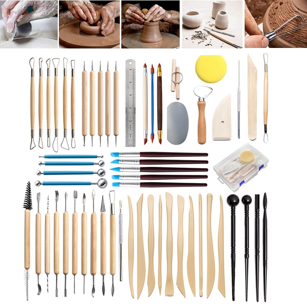 JZROCKER 57pcs/Set Clay Sculpting Tools Set for DIY Art Crafts Jewelry Making