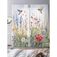 thumbnail image 3 of Spring Floral Sheer Curtains 84 Inch Length 2 Panels Set, Botanical Blossom Seasonal Wildflower Voile Window Treatment Rod Pocket Curtains Sheers Drapes for Bedroom/Living Room/Kitchen 52"x84"x2, 3 of 7