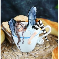 Ebros Amy Brown Teacup Latte Coffee Drunk Whimsical Fairy Figurine 5"H
