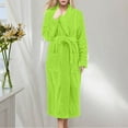 thumbnail image 2 of UJNDER Long Sleeve Shawl Collar Soft Robe with Belt Cozy Loungewear Home Spa and Relaxation Bathrobe for Elegant Kimono Style Robes for Women Light Green XL, 2 of 4