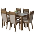 thumbnail image 1 of Juego de Comedor MADESA Mesa de Madera con 6 Sillas Marrón/Crema/Beige, 1 of 9
