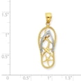 thumbnail image 2 of Beautiful 14K Two-tone Starfish Flip-Flop Pendant, 2 of 2