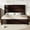 Dark Brown, variant on Merluxy Queen Size 51.2" Wood Bed Frame, Rustic Platform Bed with Spliced Headboard, Wood Slats Support/Noiseless/No Box Spring Needed/Antique White