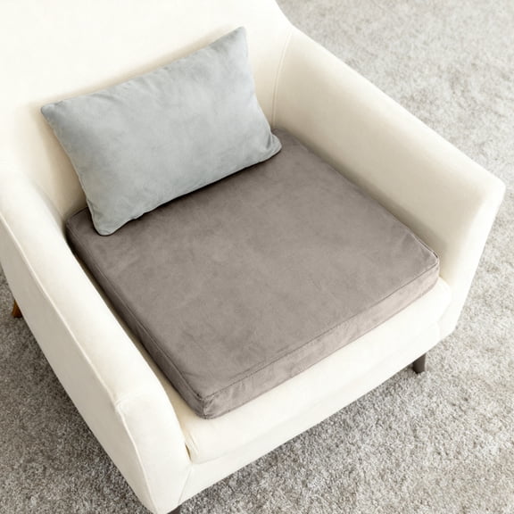 Solid Color Stretch Silver Fox Velvet Sofa Cushion Covers, Washable Slipcovers for Kitchen Chairs, Seat Protectors, Dark Grey